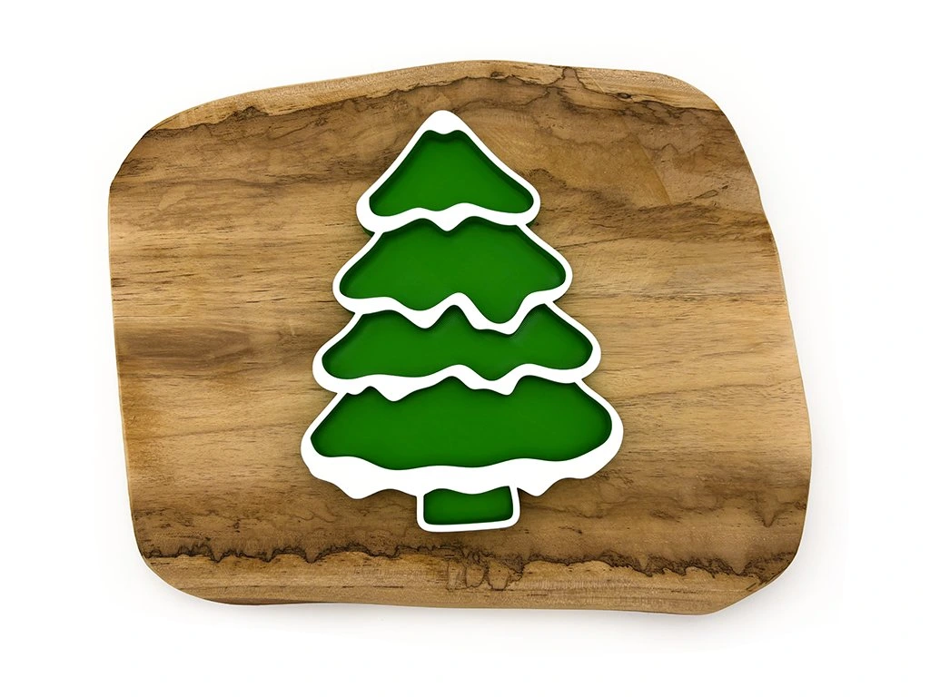 Eco smyslový tácek Zasněžený stromek - zelený